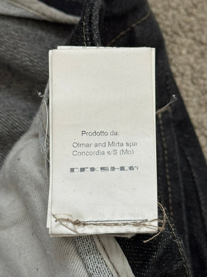 FW15 Rick Owens DRKSHDW Black Selvedge Aircut Denim Jeans