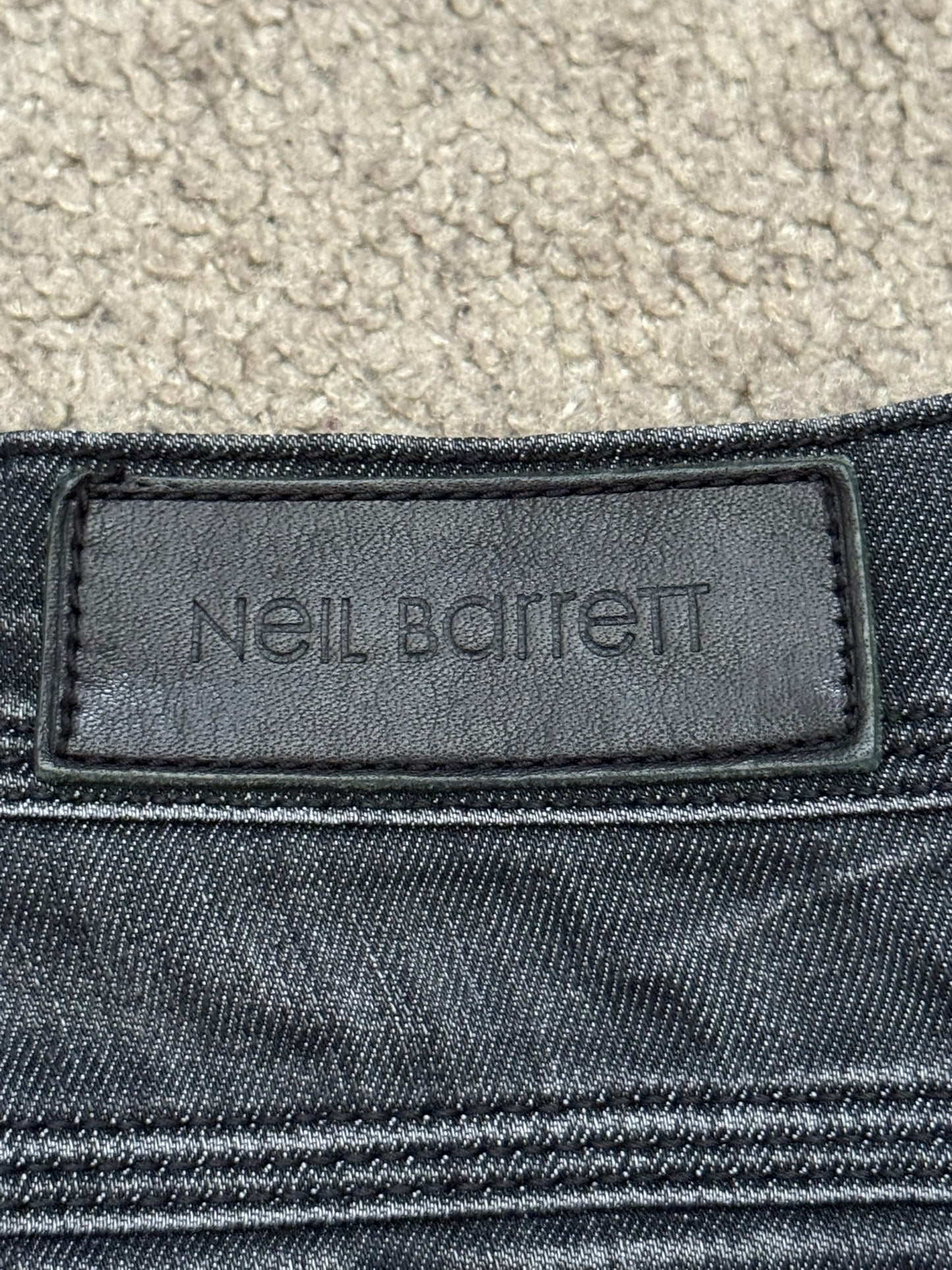 Neil Barrett Side Zipper Pocket Faded Black Denim Jeans