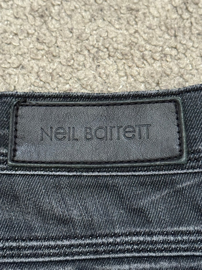 Neil Barrett Side Zipper Pocket Faded Black Denim Jeans