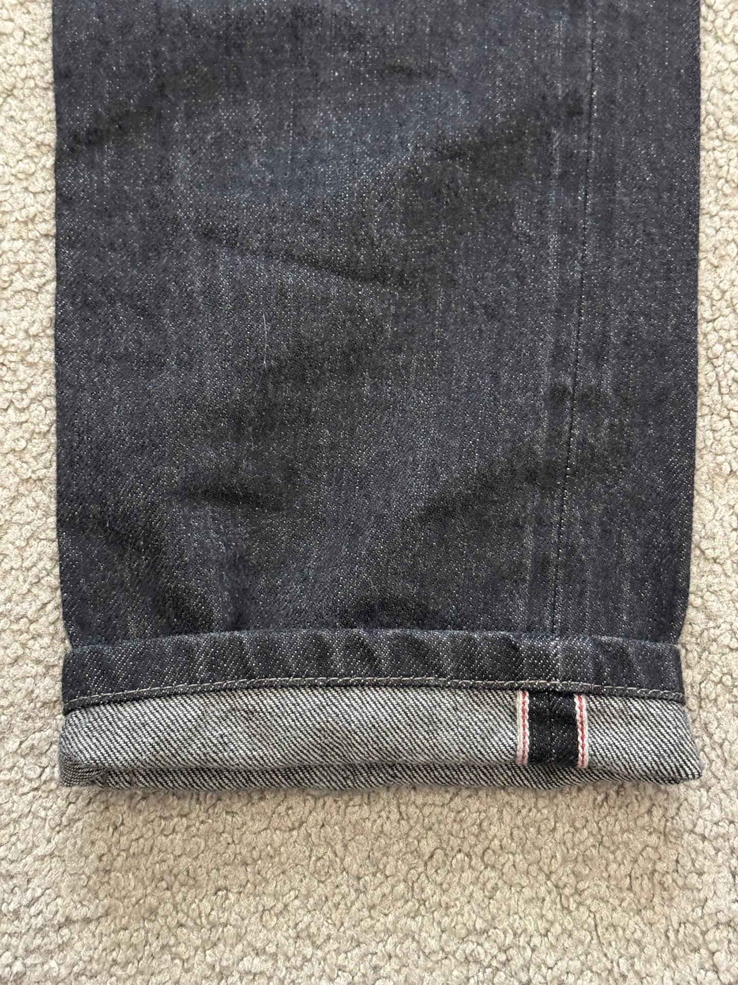 FW15 Rick Owens DRKSHDW Black Selvedge Aircut Denim Jeans