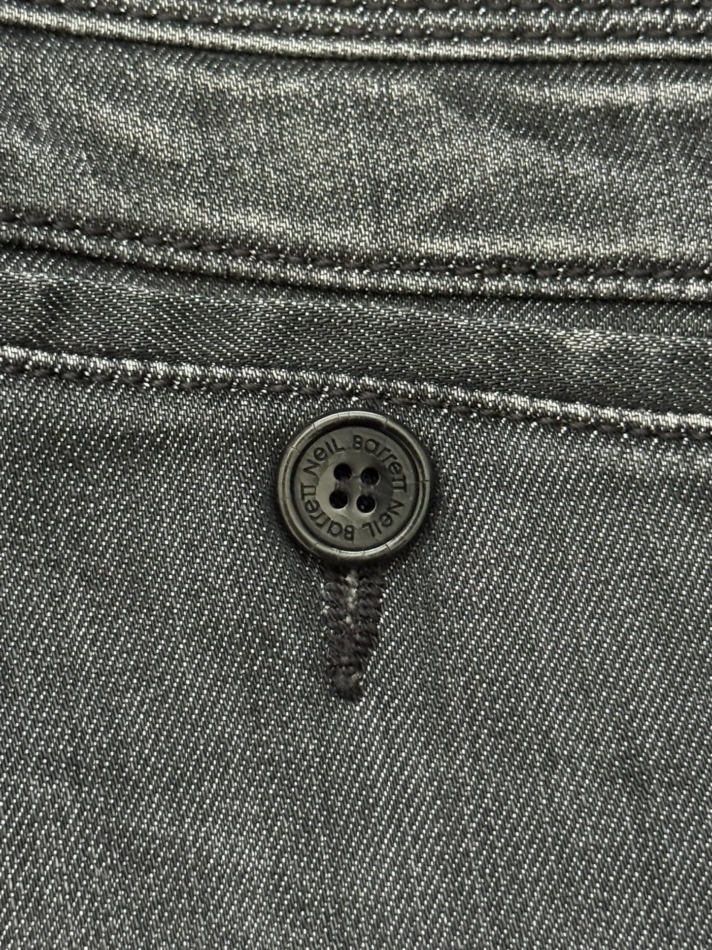 Neil Barrett Side Zipper Pocket Faded Black Denim Jeans