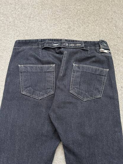 FW15 Rick Owens DRKSHDW Black Selvedge Aircut Denim Jeans