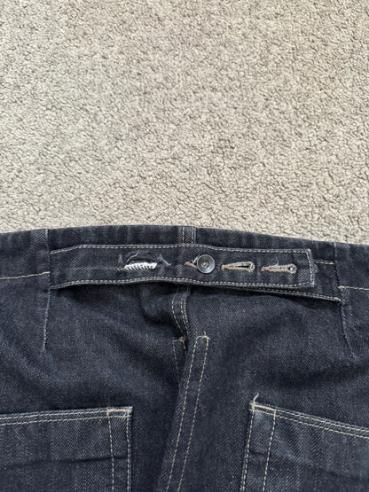 FW15 Rick Owens DRKSHDW Black Selvedge Aircut Denim Jeans