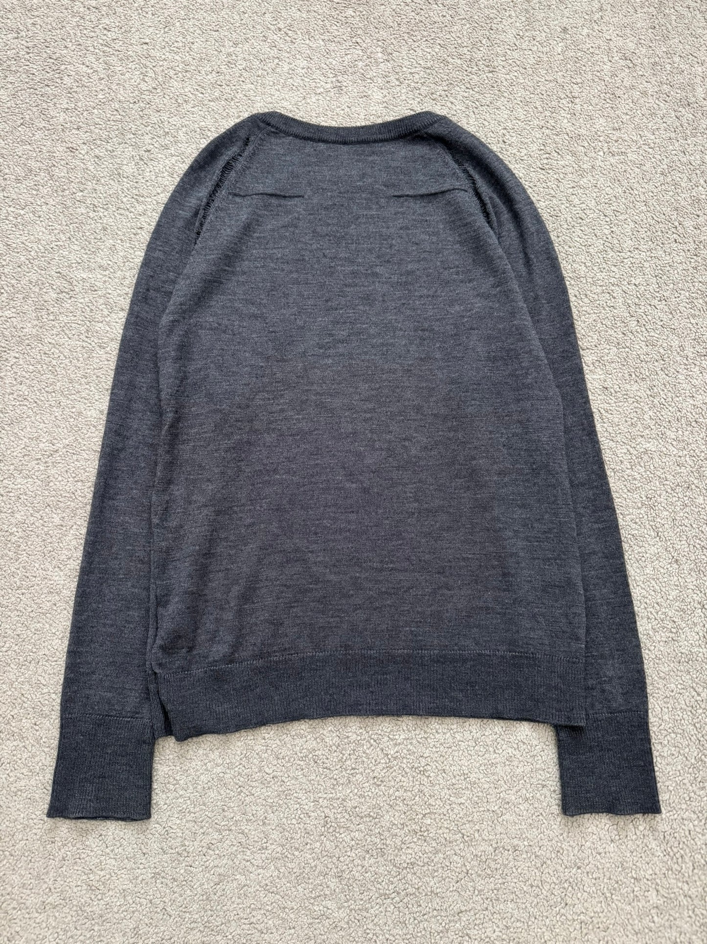 AW07 Dior Homme by Hedi Slimane "Navigate" Distressed Wool Sweater