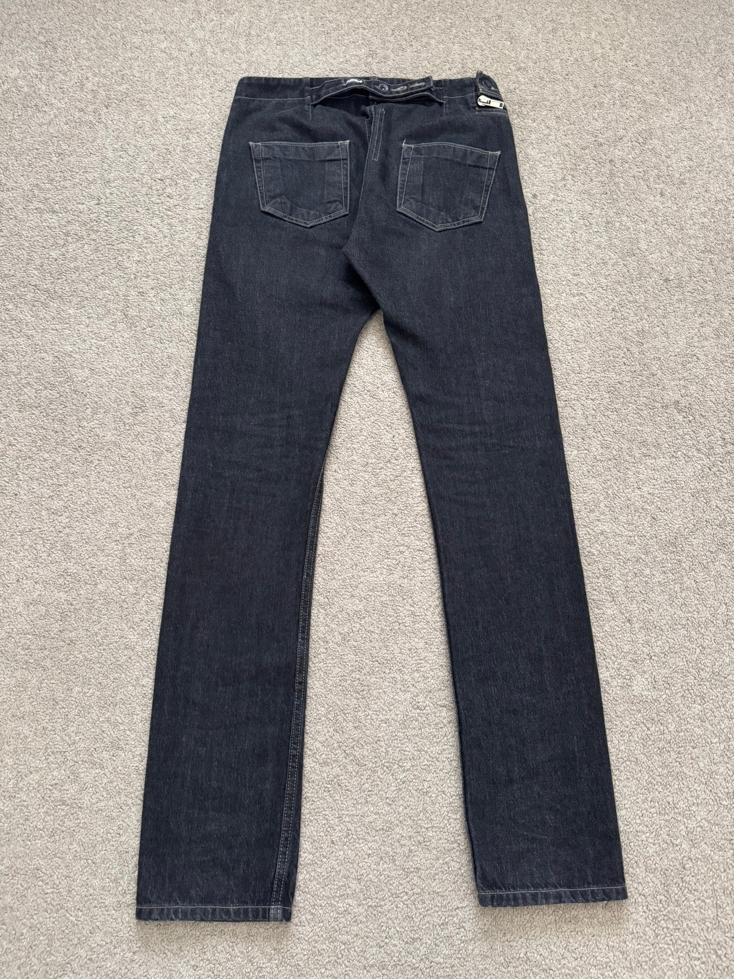 FW15 Rick Owens DRKSHDW Black Selvedge Aircut Denim Jeans