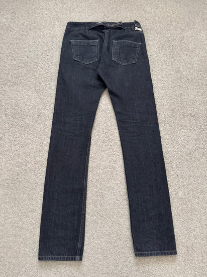 FW15 Rick Owens DRKSHDW Black Selvedge Aircut Denim Jeans
