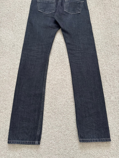 FW15 Rick Owens DRKSHDW Black Selvedge Aircut Denim Jeans