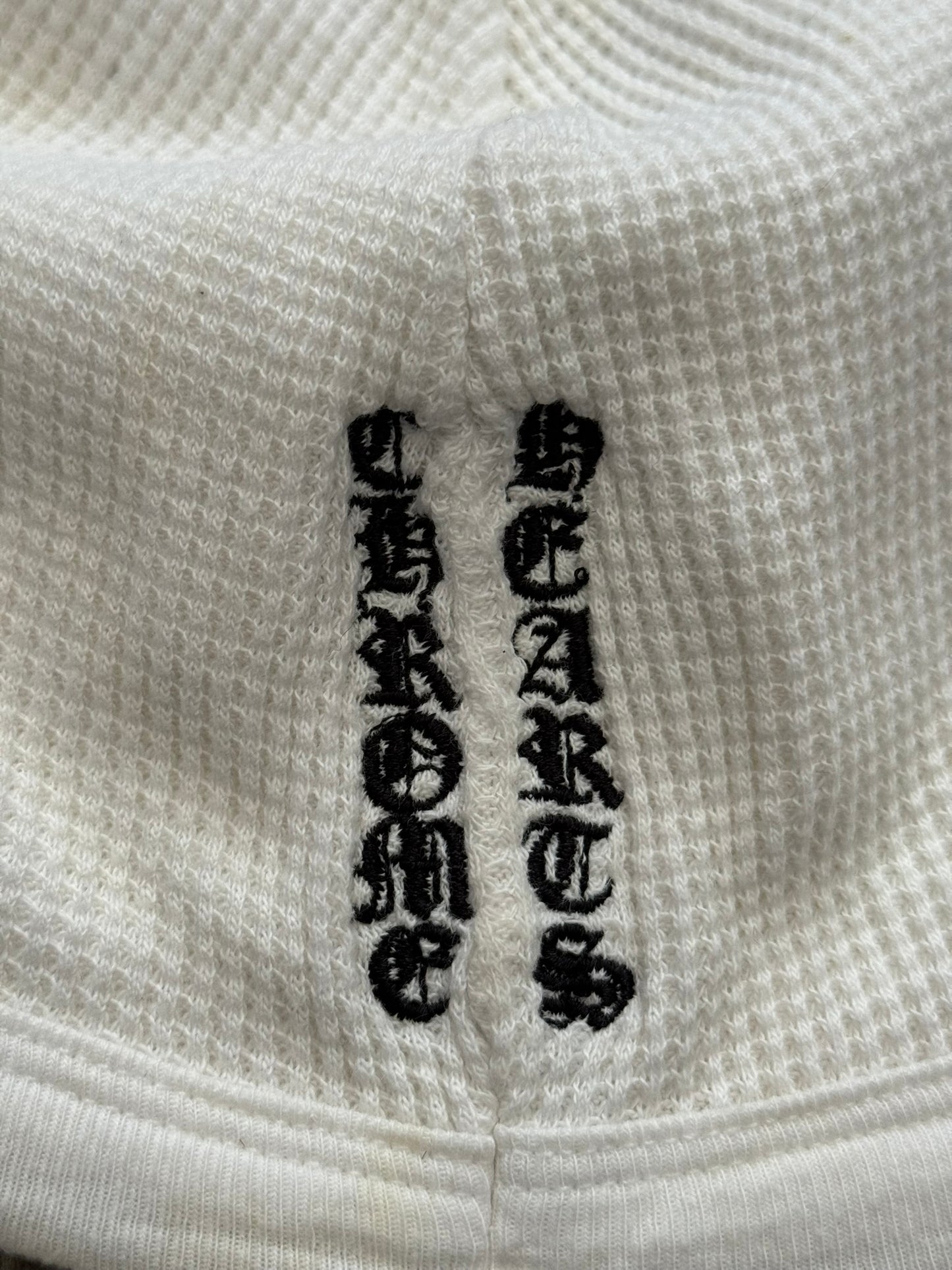 Vintage Chrome Hearts Vine Cross Logo White Thermal Beanie