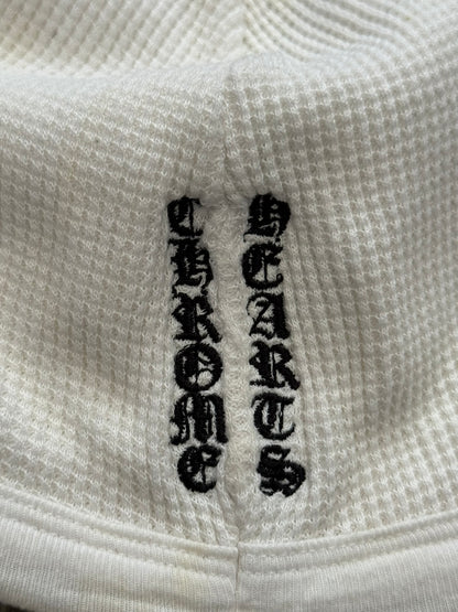 Vintage Chrome Hearts Vine Cross Logo White Thermal Beanie