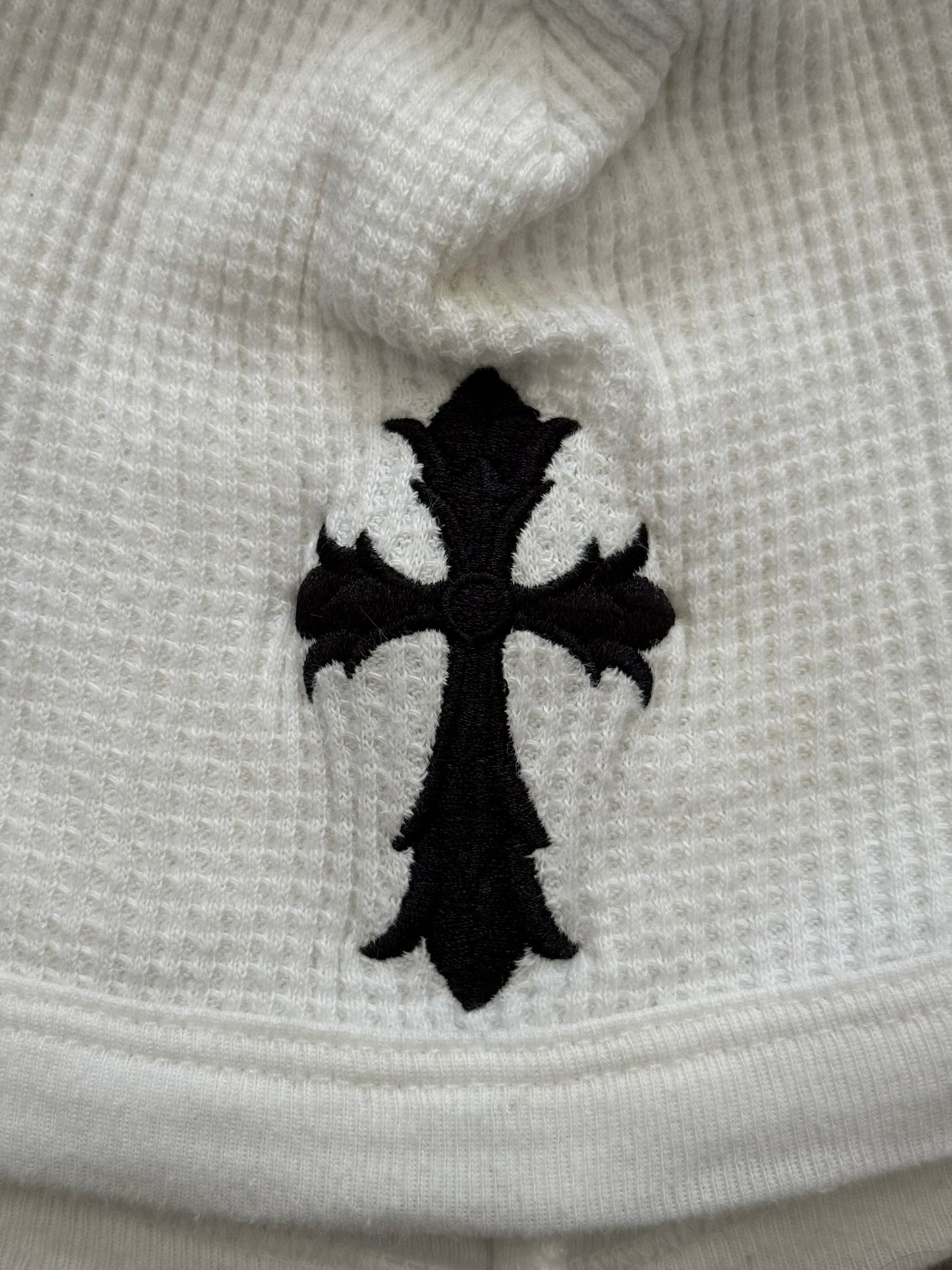 Vintage Chrome Hearts Cross Logo White Thermal Beanie