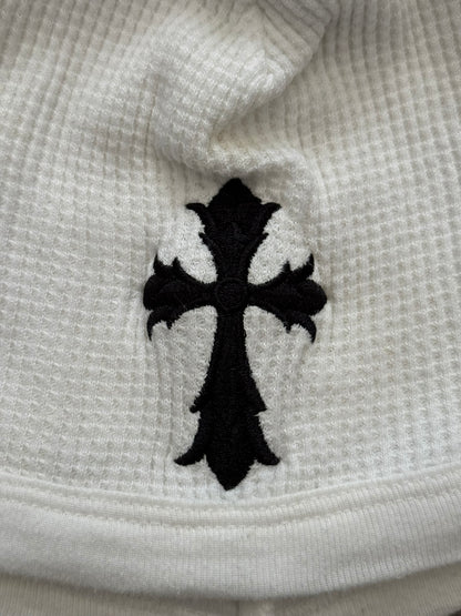 Vintage Chrome Hearts Cross Logo White Thermal Beanie