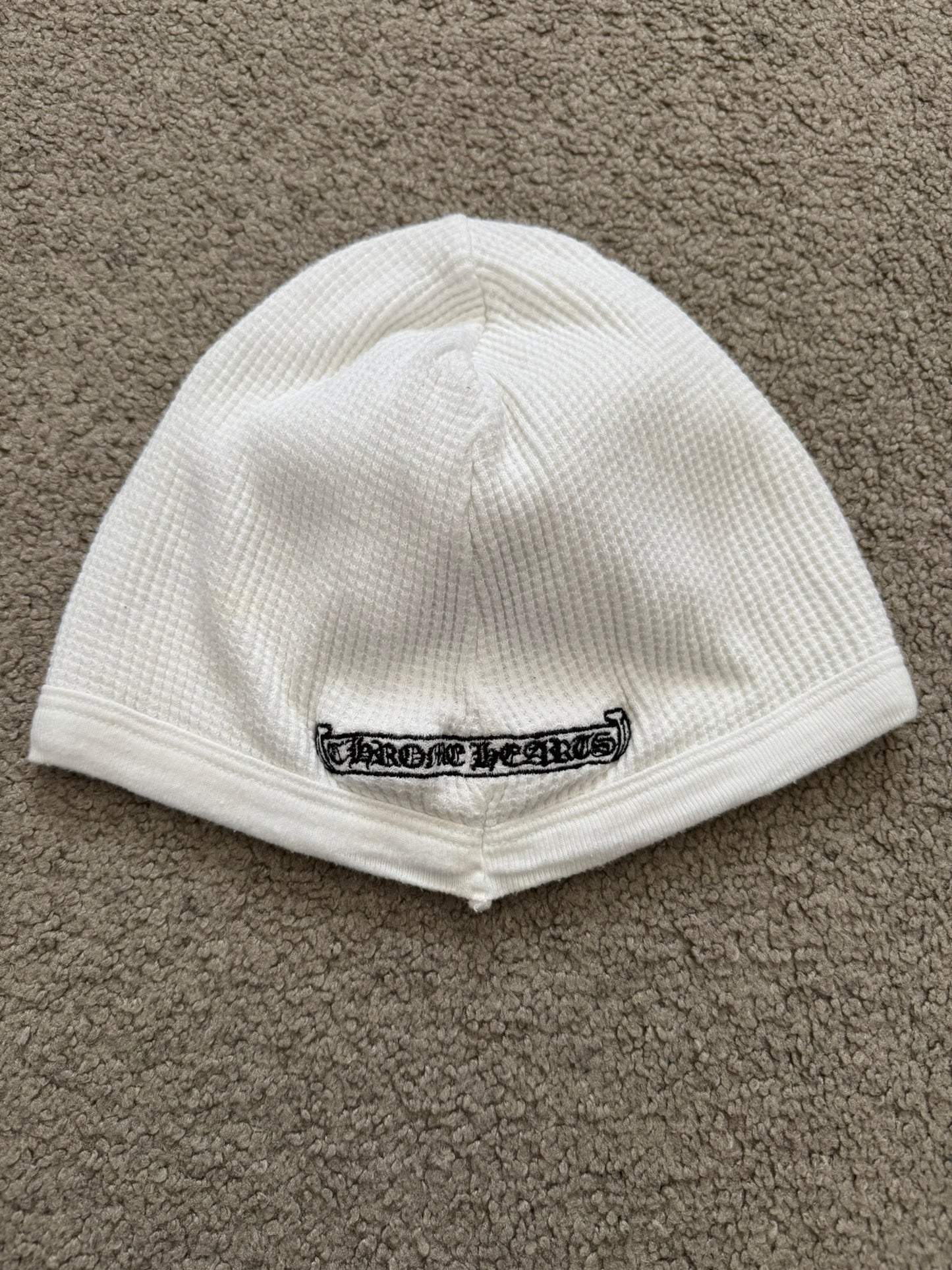 Vintage Chrome Hearts Cross Logo White Thermal Beanie