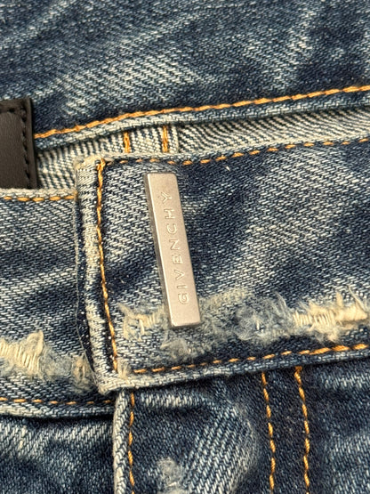 FW22 Givenchy Boro Repaired Distressed Moleskin Patch Denim Jeans