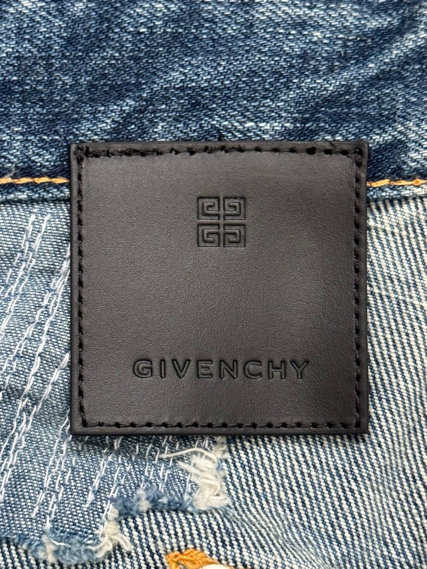 FW22 Givenchy Boro Repaired Distressed Moleskin Patch Denim Jeans