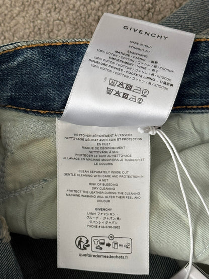 FW22 Givenchy Boro Repaired Distressed Moleskin Patch Denim Jeans