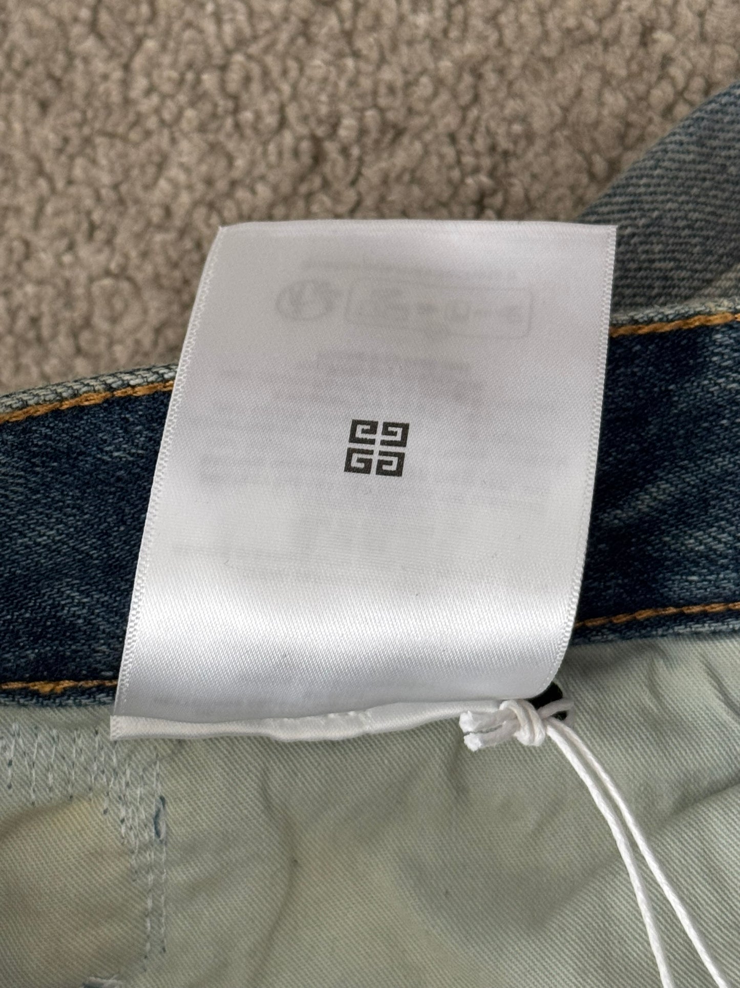 FW22 Givenchy Boro Repaired Distressed Moleskin Patch Denim Jeans