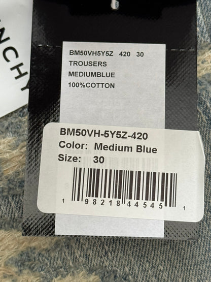 FW22 Givenchy Boro Repaired Distressed Moleskin Patch Denim Jeans