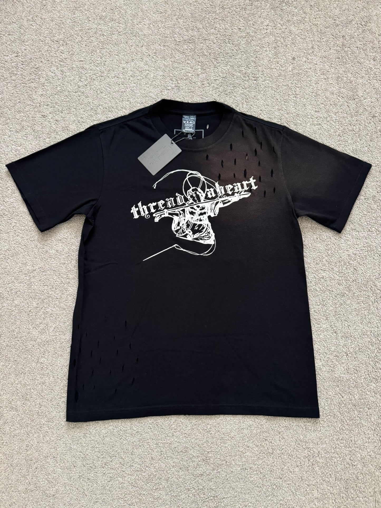AW07 Number (N)ine "Thread A Heart" Distressed T Shirt
