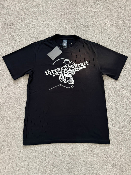 AW07 Number (N)ine "Thread A Heart" Distressed T Shirt