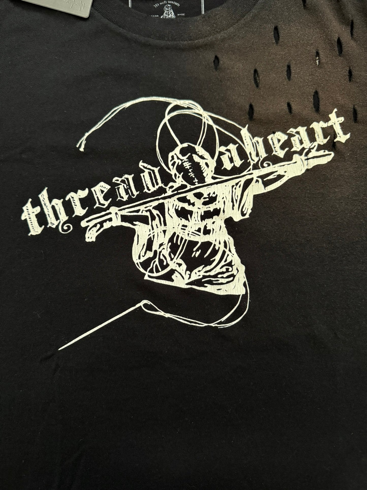 AW07 Number (N)ine "Thread A Heart" Distressed T Shirt