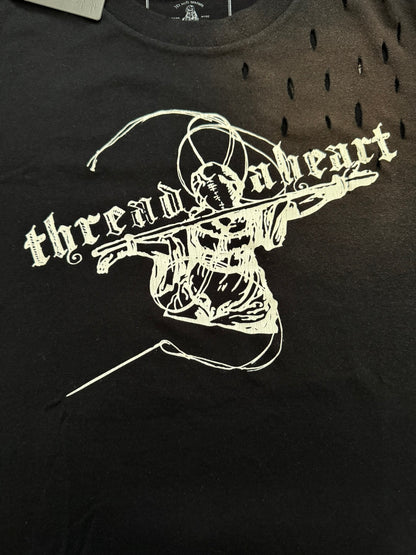 AW07 Number (N)ine "Thread A Heart" Distressed T Shirt