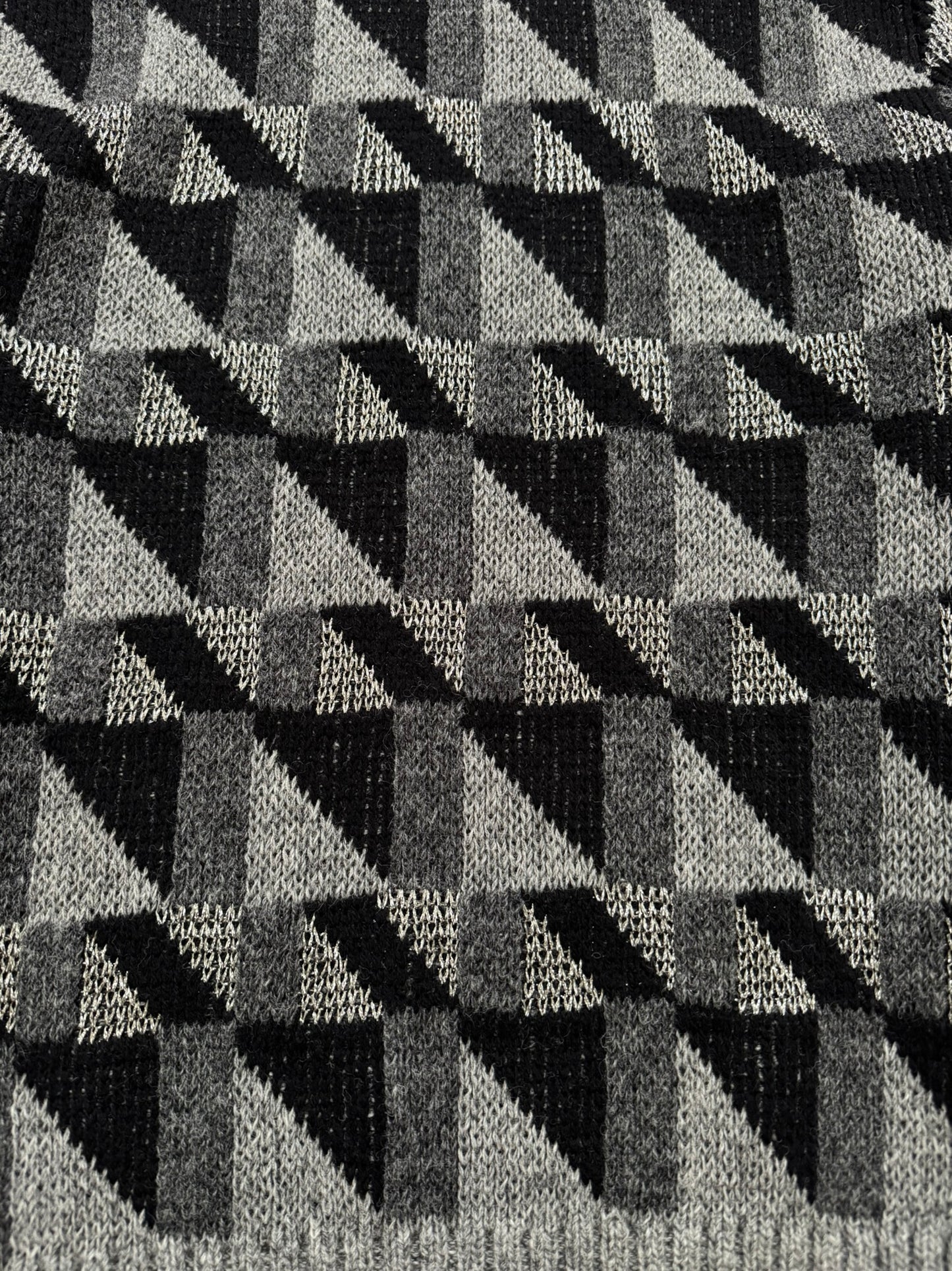FW15 Saint Laurent by Hedi Slimane Silver Geometric Sweater