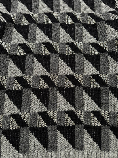FW15 Saint Laurent by Hedi Slimane Silver Geometric Sweater