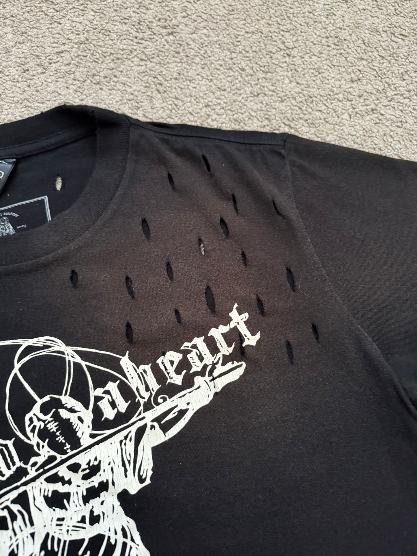AW07 Number (N)ine "Thread A Heart" Distressed T Shirt