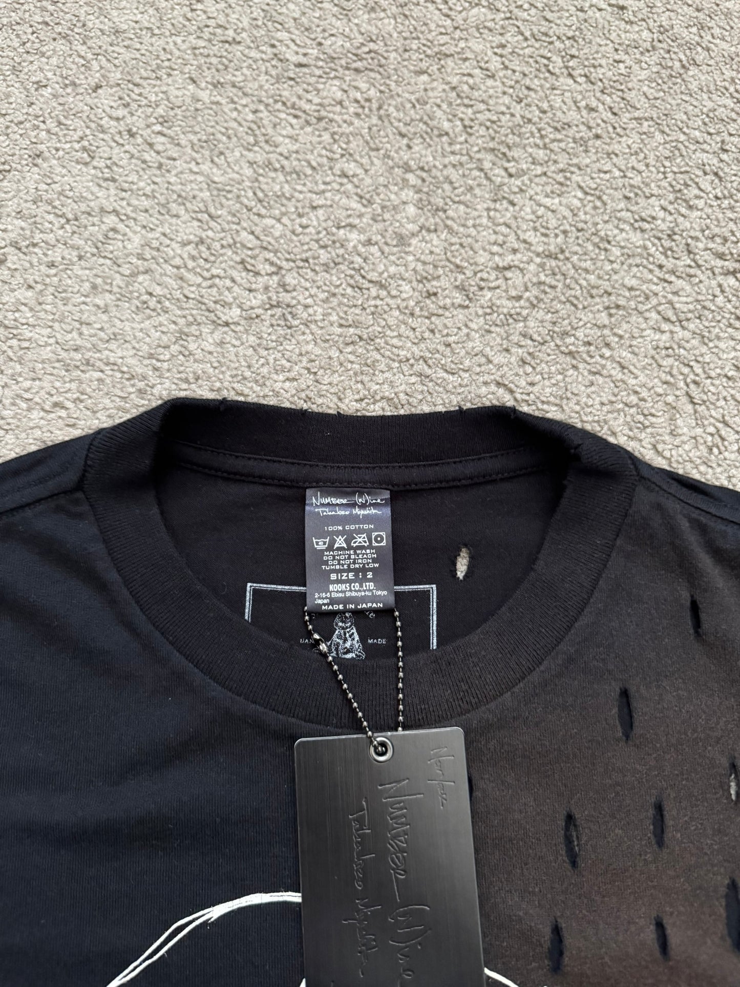 AW07 Number (N)ine "Thread A Heart" Distressed T Shirt