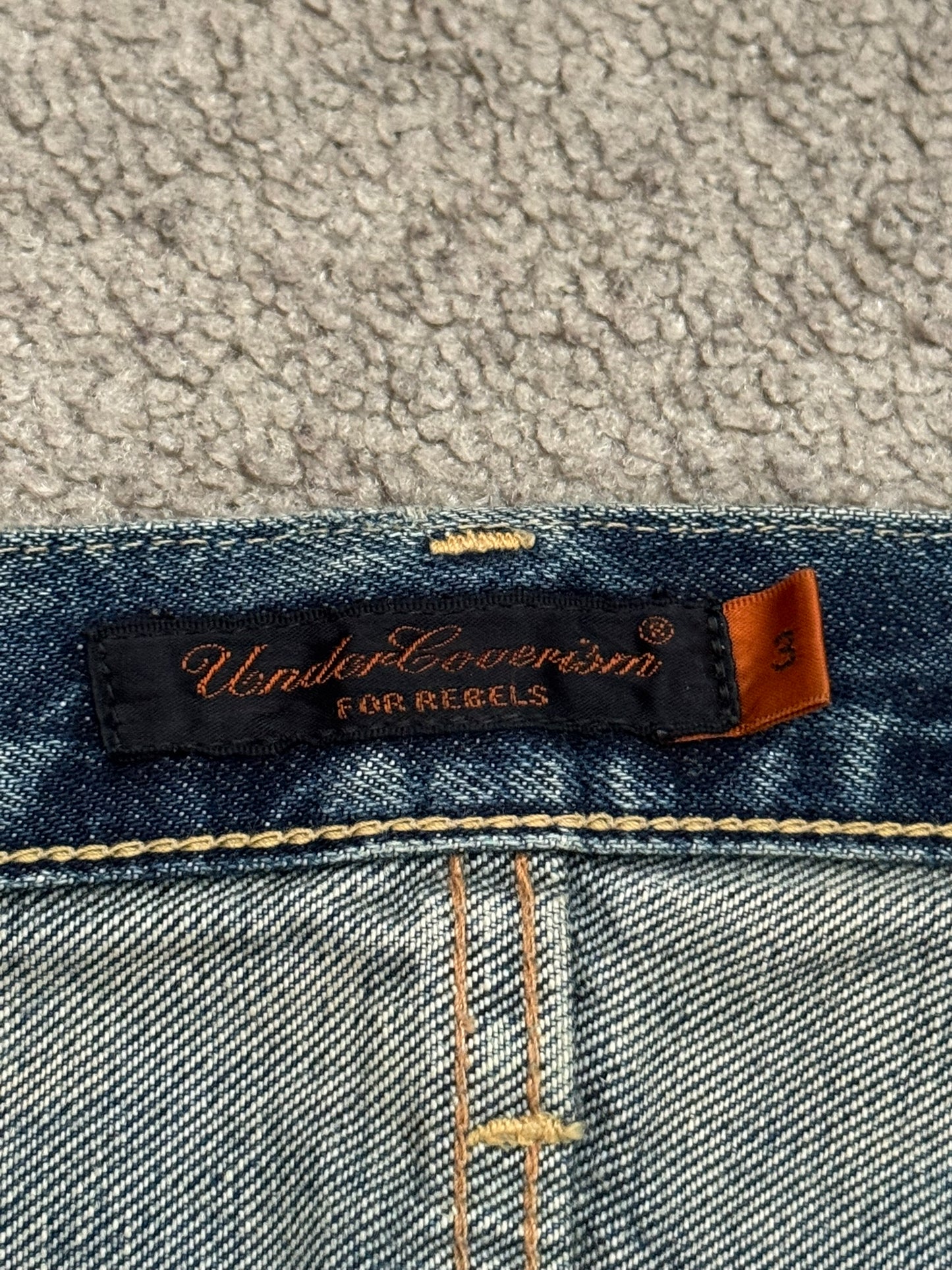 SS05 Undercover "But Beautiful" 60 Distressed Patch Denim Jeans