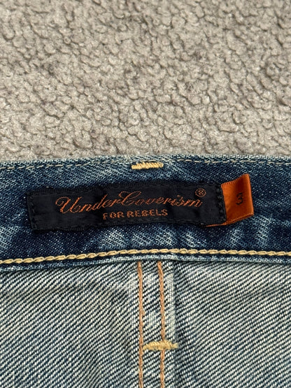 SS05 Undercover "But Beautiful" 60 Distressed Patch Denim Jeans