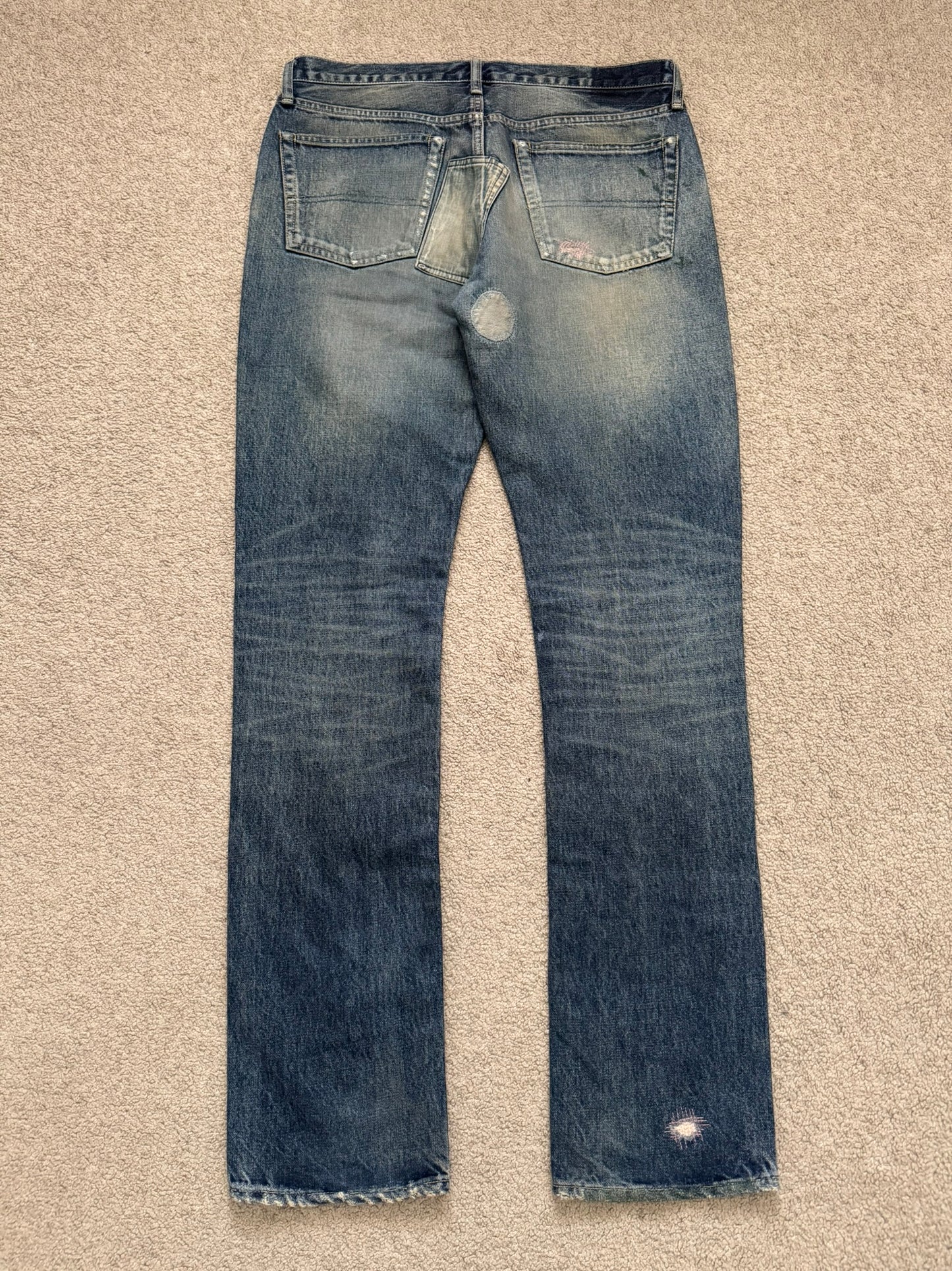 SS05 Undercover "But Beautiful" 60 Distressed Patch Denim Jeans