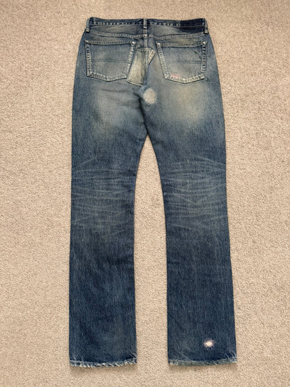 SS05 Undercover "But Beautiful" 60 Distressed Patch Denim Jeans