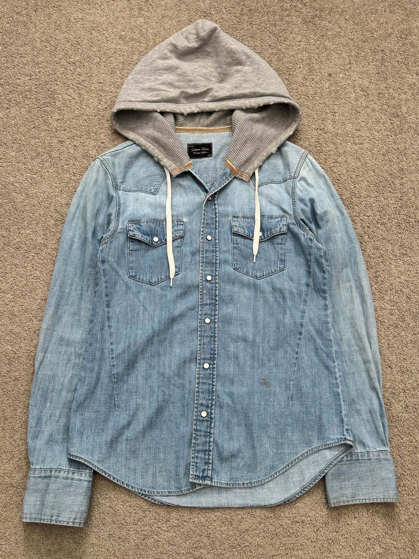 AW05 Number (N)ine "The High Streets/THS" Hybrid Hooded Shirt