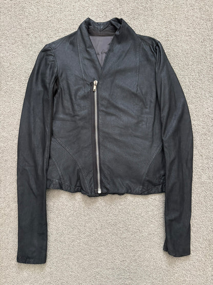 Rick Owens Mainline Lamb Leather Cropped Kimono Jacket