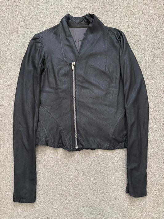 Rick Owens Mainline Lamb Leather Cropped Kimono Jacket