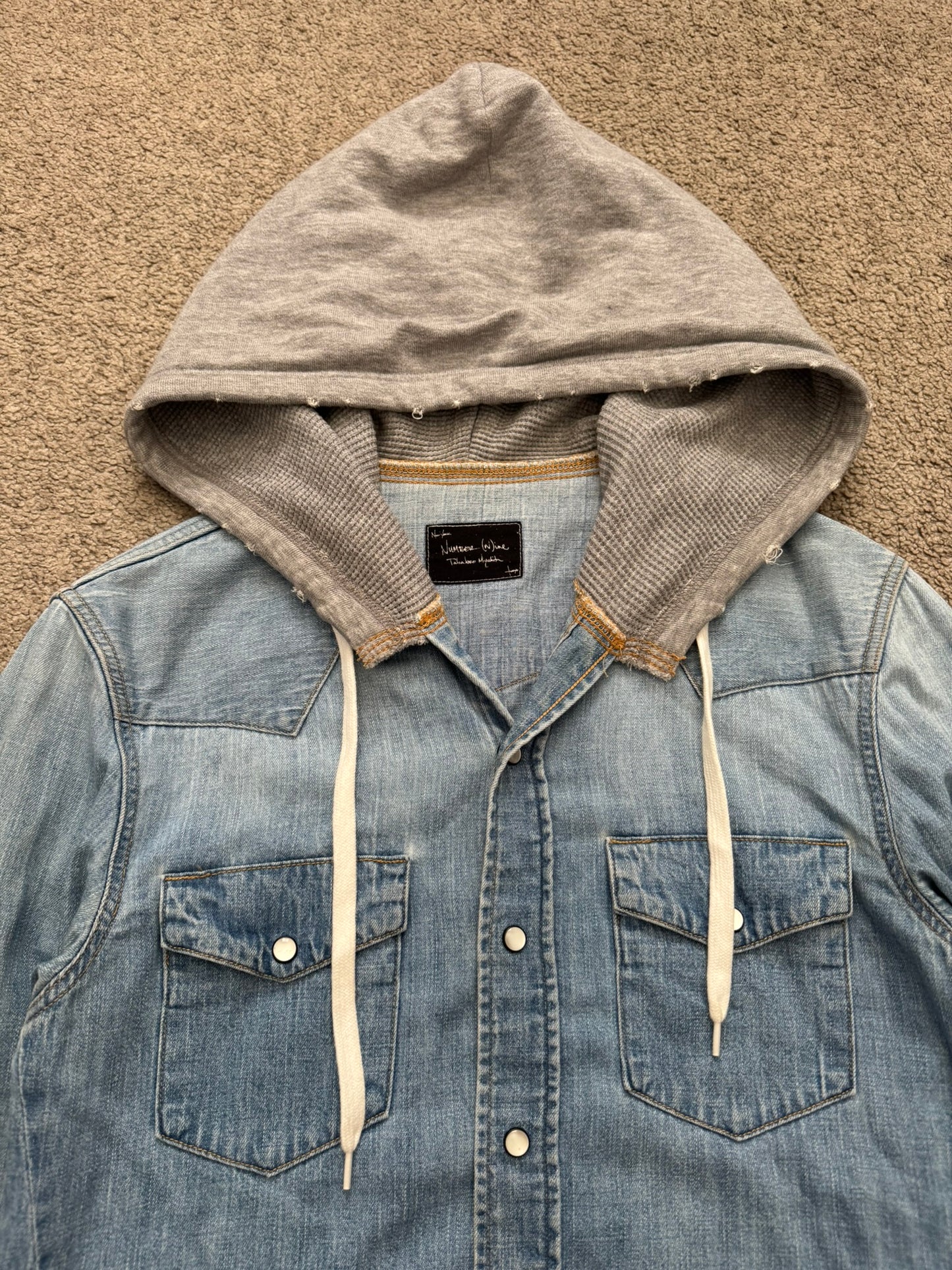 AW05 Number (N)ine "The High Streets/THS" Hybrid Hooded Shirt
