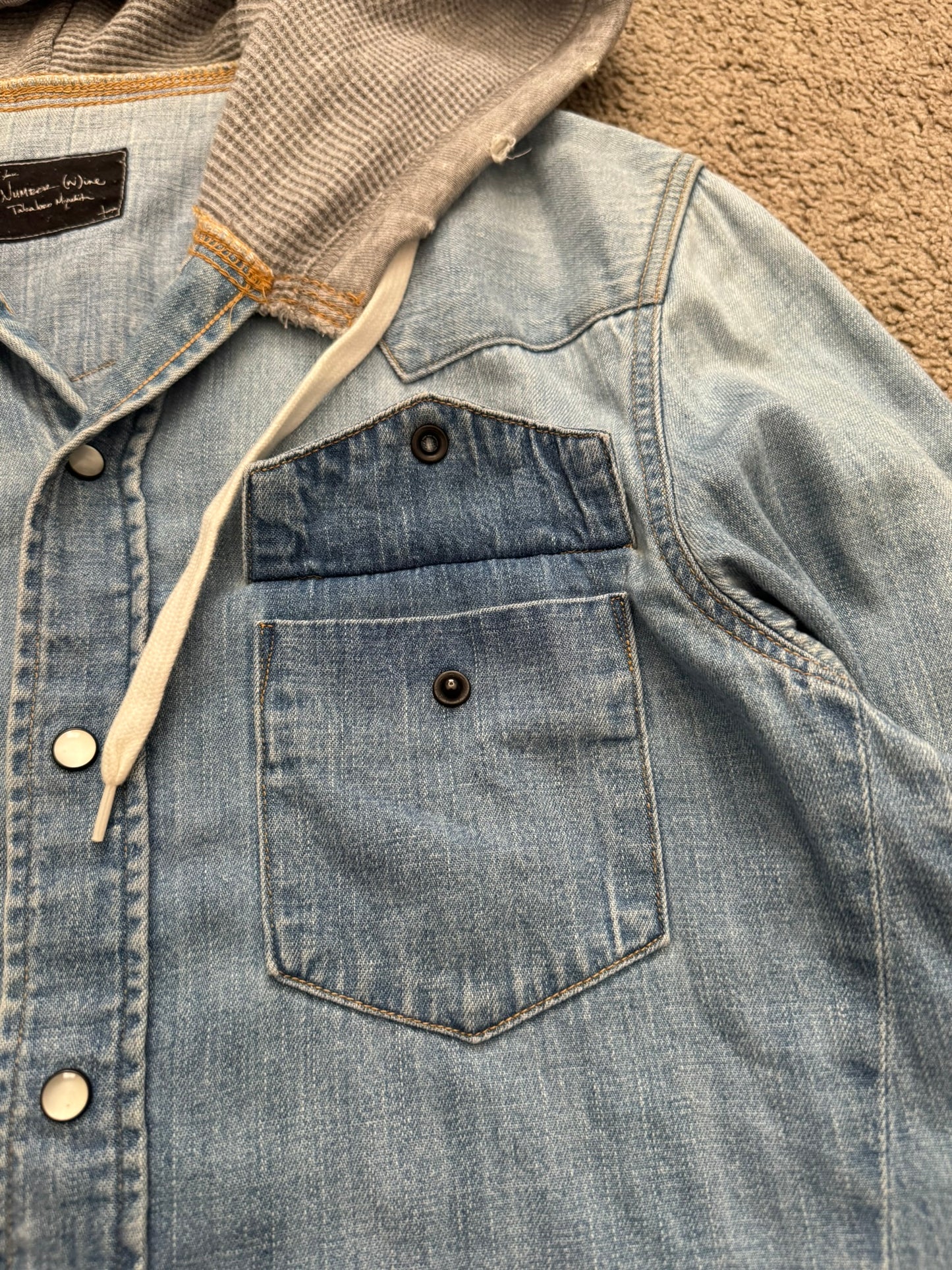 AW05 Number (N)ine "The High Streets/THS" Hybrid Hooded Shirt