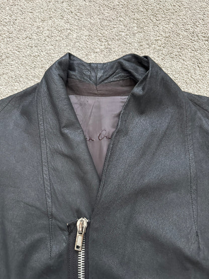 Rick Owens Mainline Lamb Leather Cropped Kimono Jacket