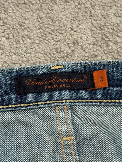 SS05 Undercover "But Beautiful" 60 Distressed Patch Denim Jeans