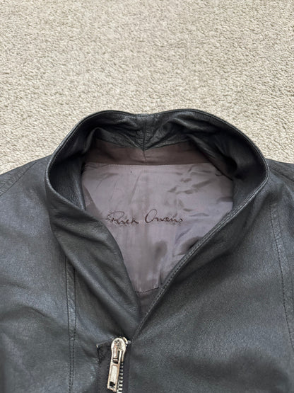 Rick Owens Mainline Lamb Leather Cropped Kimono Jacket