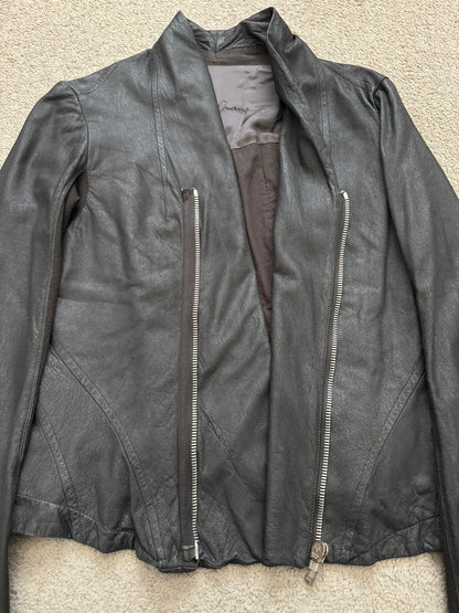 Rick Owens Mainline Lamb Leather Cropped Kimono Jacket