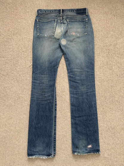 SS05 Undercover "But Beautiful" 60 Distressed Patch Denim Jeans
