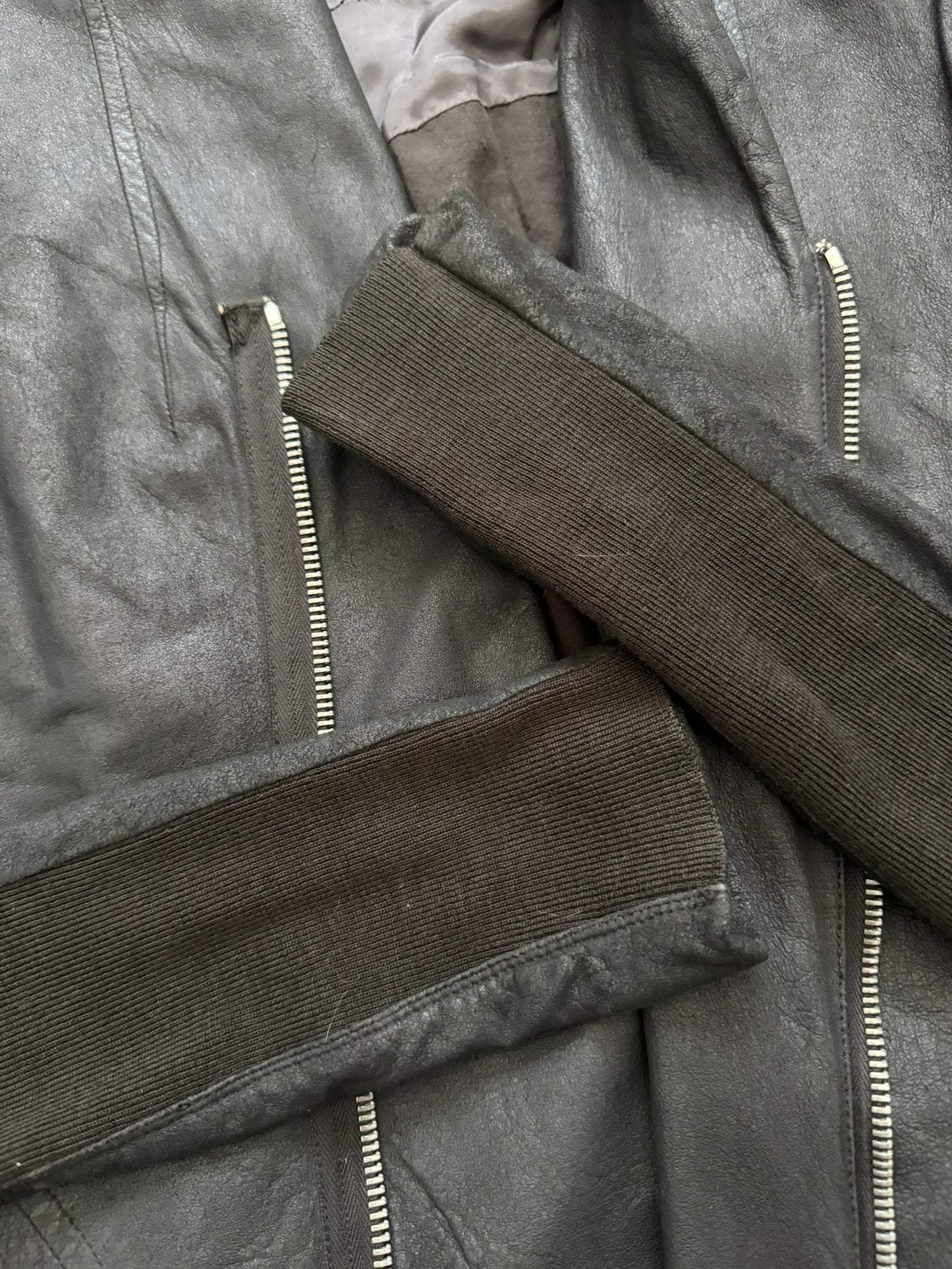 Rick Owens Mainline Lamb Leather Cropped Kimono Jacket