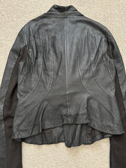 Rick Owens Mainline Lamb Leather Cropped Kimono Jacket