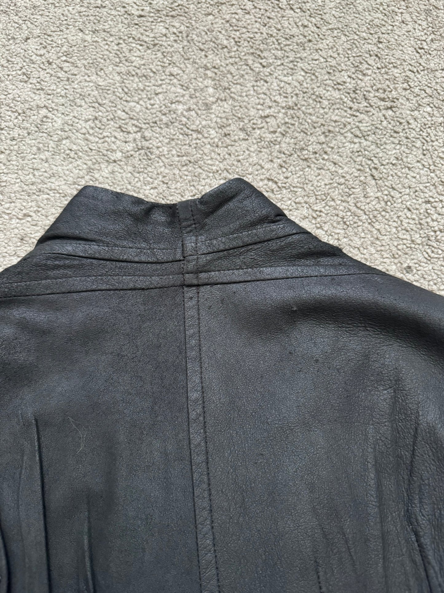 Rick Owens Mainline Lamb Leather Cropped Kimono Jacket