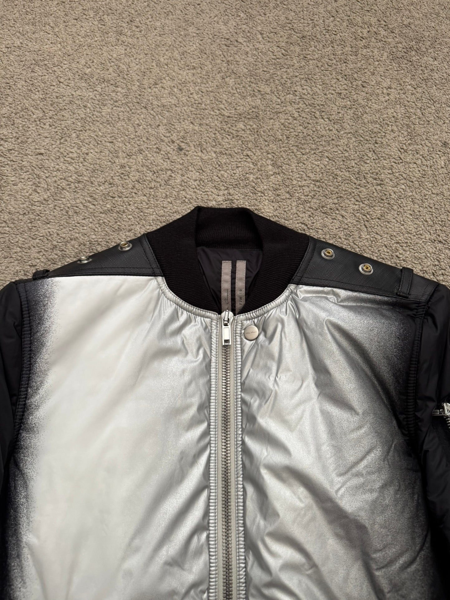 FW19 Rick Owens Mainline "Larry" Hybrid Gradient Bomber Jacket