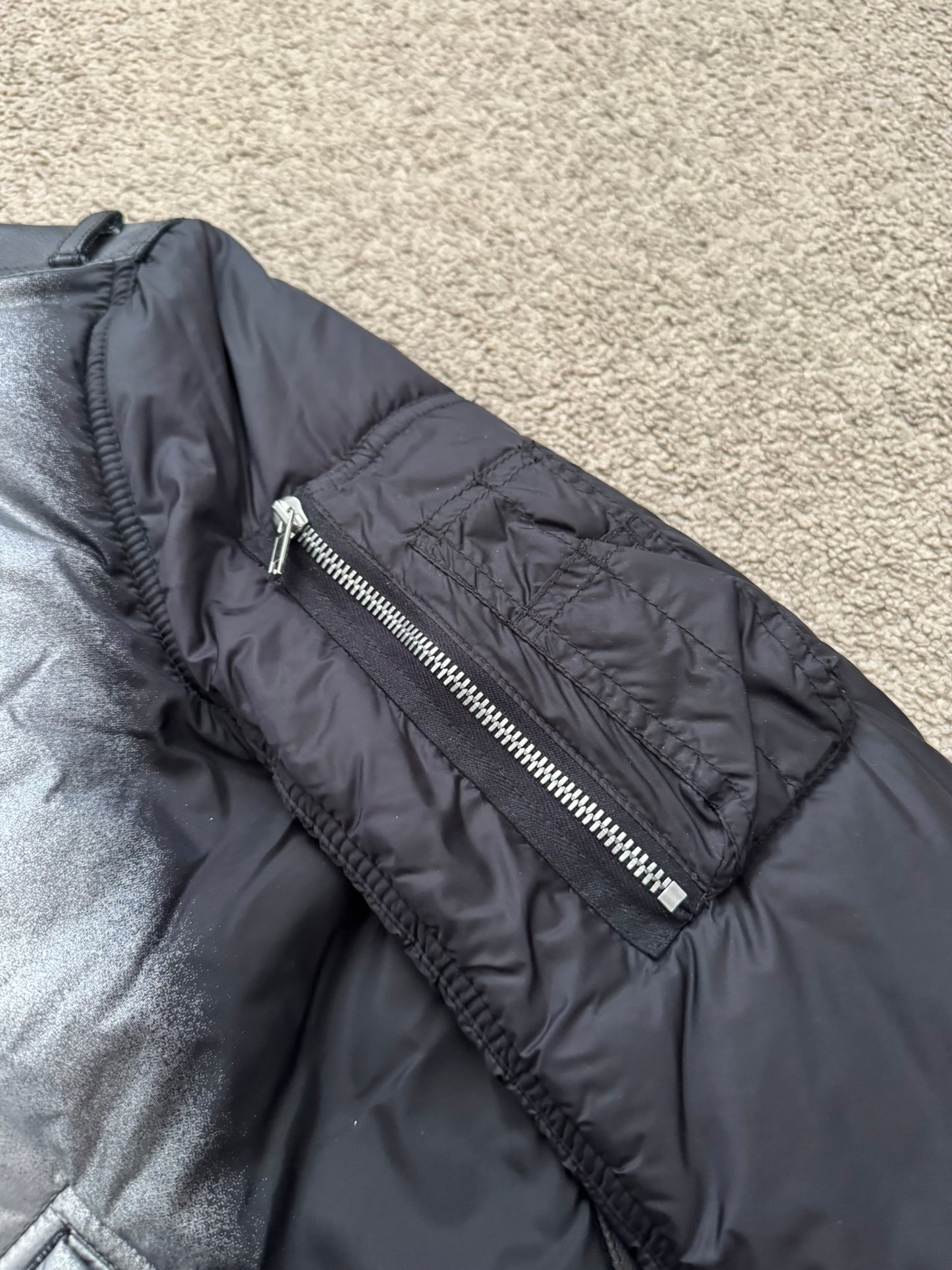 FW19 Rick Owens Mainline "Larry" Hybrid Gradient Bomber Jacket