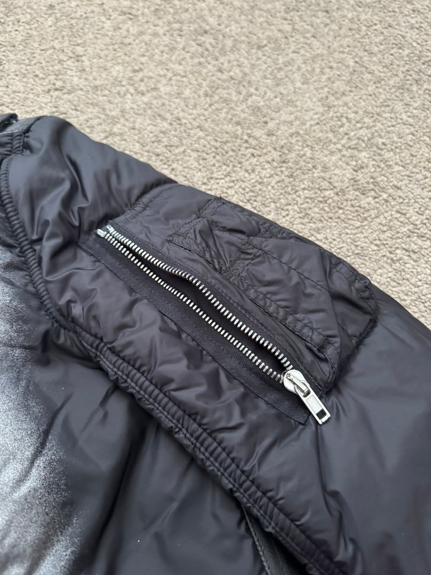 FW19 Rick Owens Mainline "Larry" Hybrid Gradient Bomber Jacket