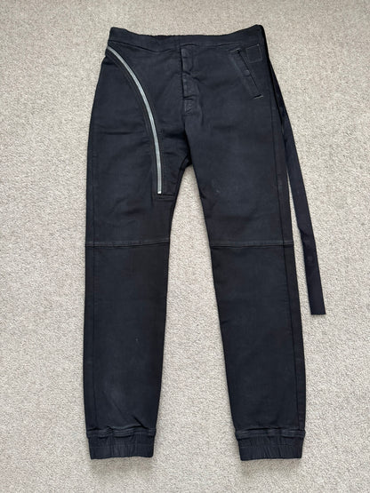 FW23 Rick Owens DRKSHDW Black Waxed Aircut Jogger Denim Jeans
